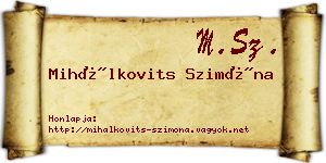 Mihálkovits Szimóna névjegykártya